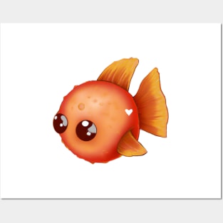 Cute Fish Drawing Posters and Art